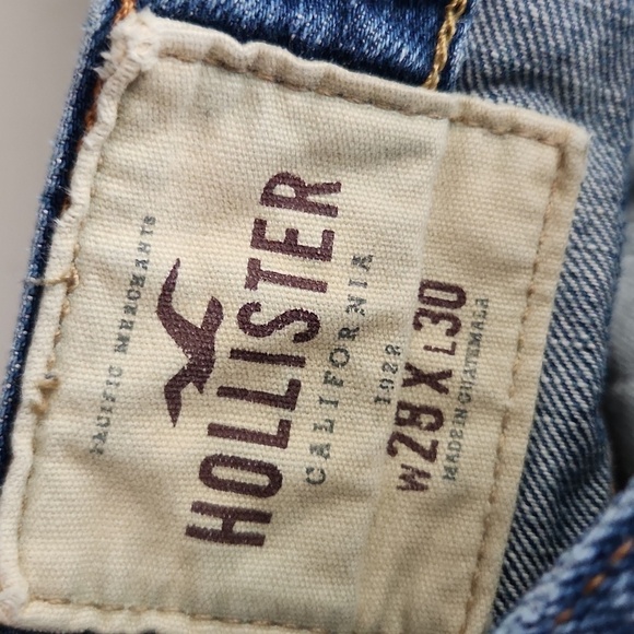 Hollister Jeans Mens Size 28 X 30 Classic Straight Distressed Distroyed Frayed - Picture 9 of 15